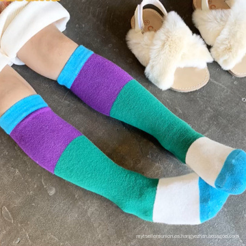 niños calcetines suaves a rayas de algodón unisex calcetines hasta la rodilla raya
